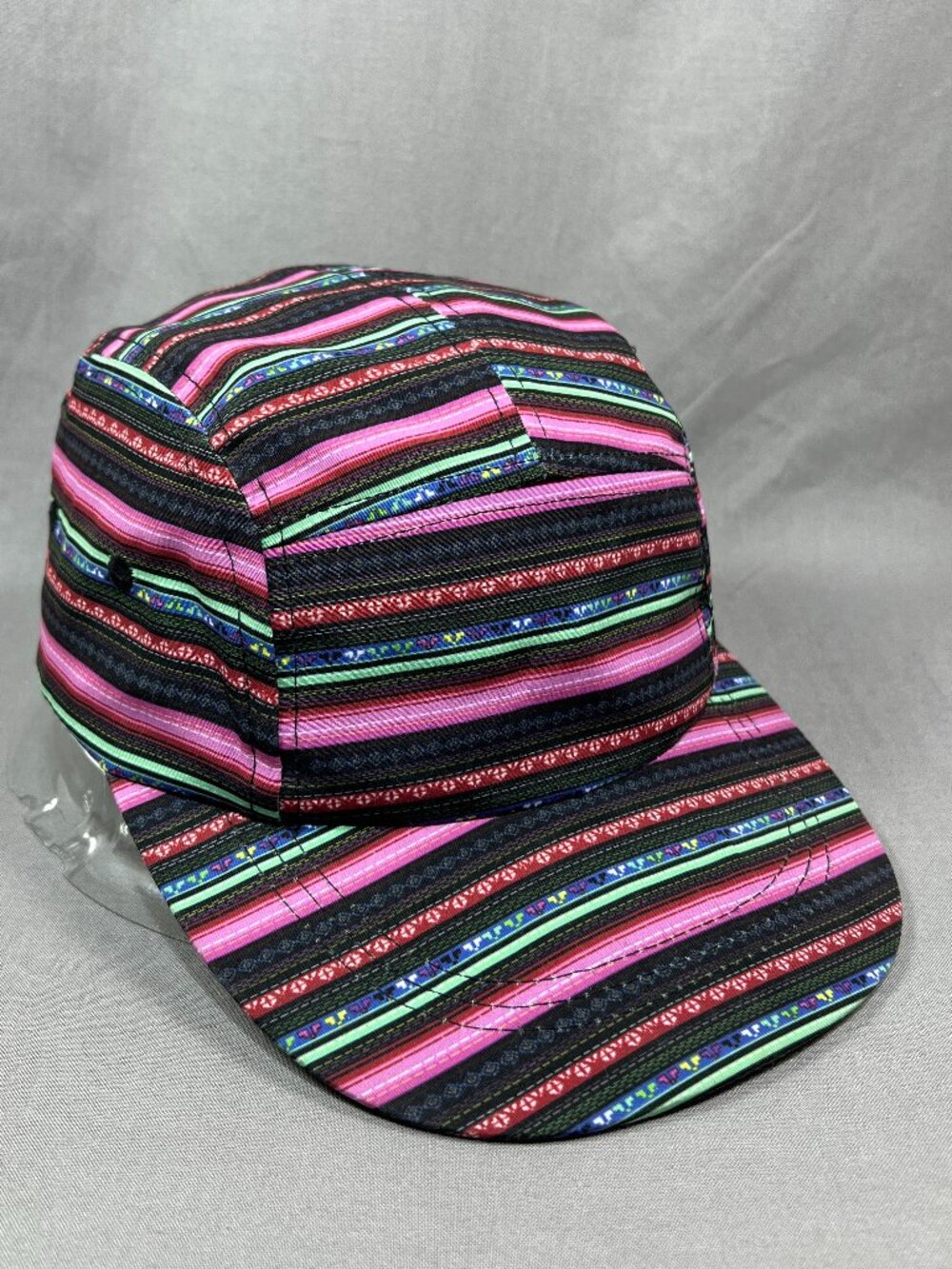 Pugs Strapback Hat Cap Visor 5 Panel Aztec Southwestern Athletic Stripe Dad Mens